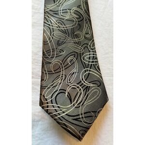 Van Huesen 100% Silk Tie Men Necktie Appx 58" Gray